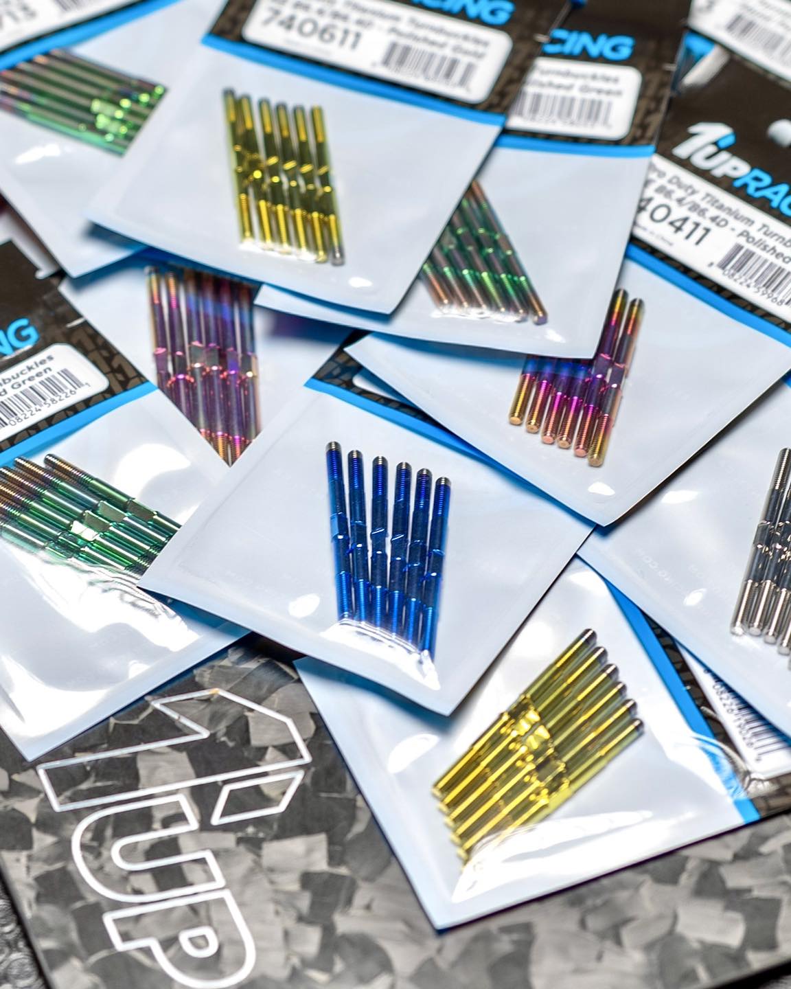 1Up Racing – Pro Duty 3.5mm titanium turnbuckle set – Blue anodised (Schumacher CAT L1R) - Image 4