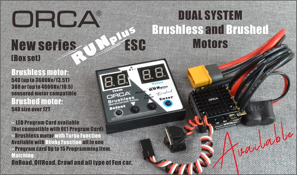 ORCA RunPlus - brushed or brushless electronic speed controller with program card (1/10th or smaller vehicles) - Image 6