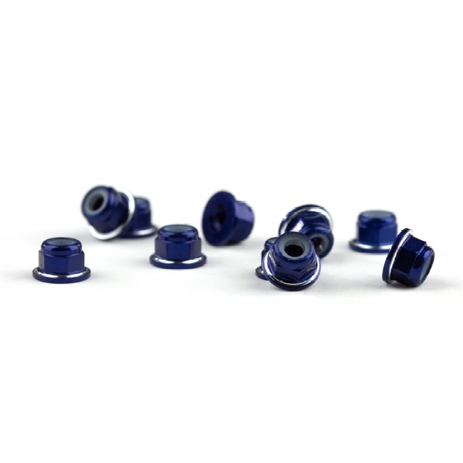 Avid Ringer - Blue aluminium M3 flanged locknuts (10 pcs)