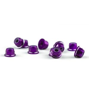 Avid Ringer - Purple aluminium M3 flanged locknuts (10 pcs)