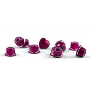 Avid Ringer - Pink aluminium M3 flanged locknuts (10 pcs)
