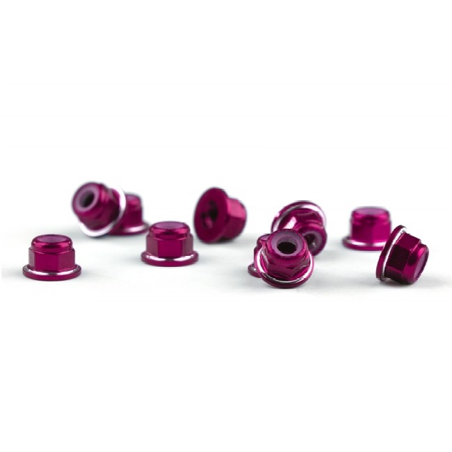 Avid Ringer - Pink aluminium M3 flanged locknuts (10 pcs)