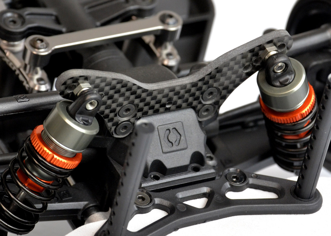 Carbon fibre front shock tower with alloy shock ballmounts (HPI Sport3) - Image 2