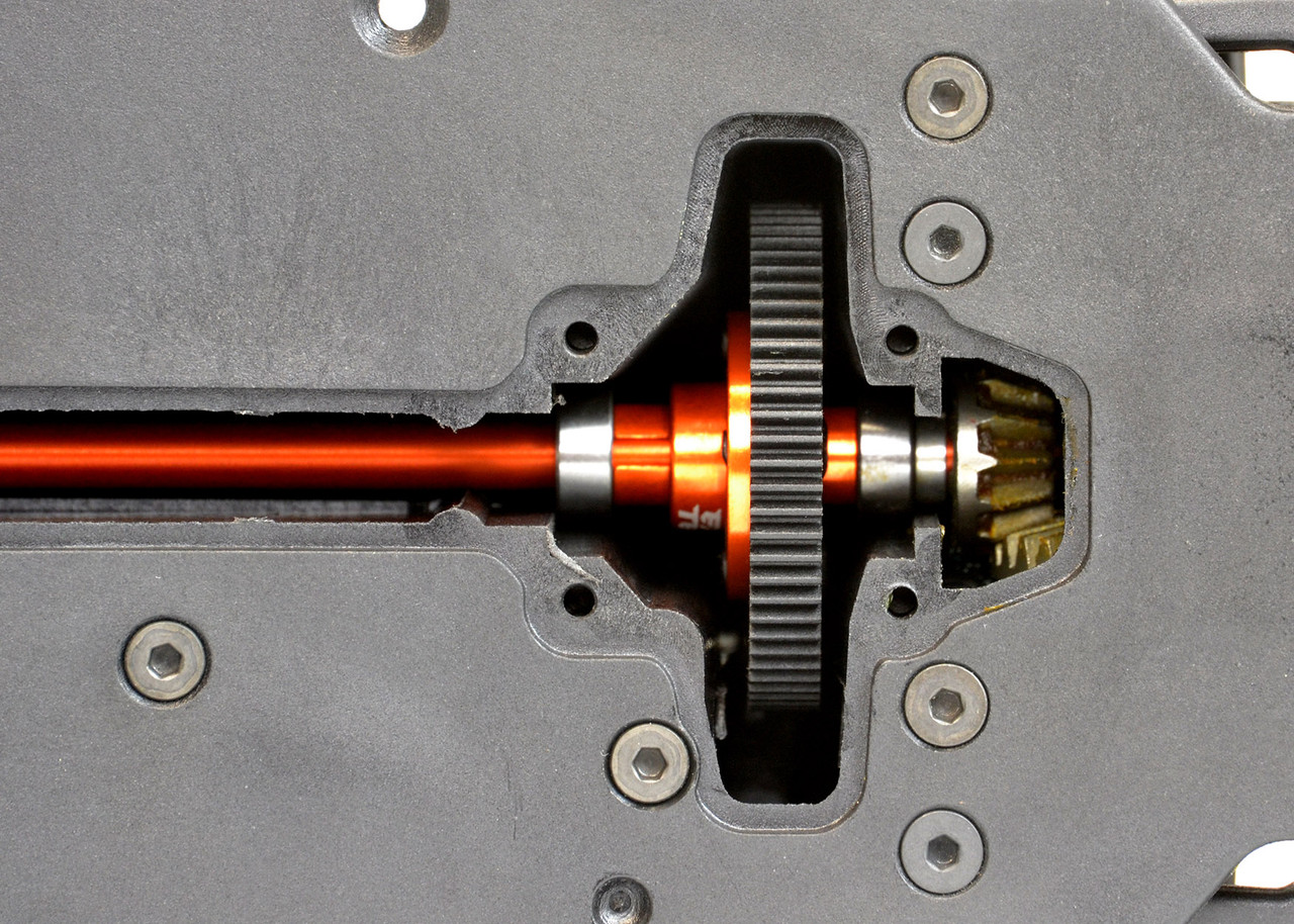 Orange 7075 aluminium ultra light spur gear mount (HPI Sport3) - Image 3