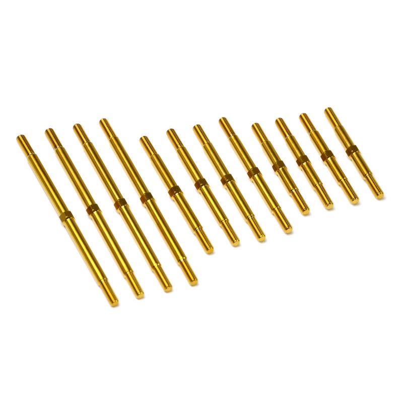 Gold titanium lightweight full turnbuckle set (Exotek Vader)