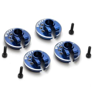 Blue aluminium Ultra shock clamping spring cups - 4 pcs (Traxxas Slash 4x4 or Rally)