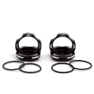 Ringer - Black Aluminium 13mm collar set - for 12mm springs - 4 pcs (AE, TLR or Schumacher 13mm shocks)