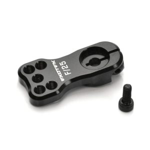 Black HD 7075 aluminium racing servo horn - F/25 spline (Exotek F1 Ultra)