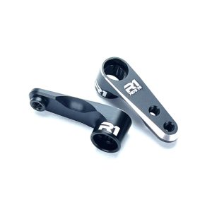 R1 Wurks - Black 7075 T6 aluminium steering bellcranks - pr (AE B7, B6.4, T6.4 or SC6.4)
