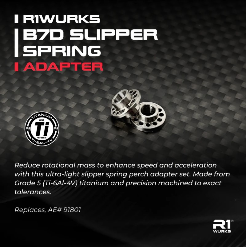 R1 Wurks - Titanium slipper spring adapter set - pr (AE B7, B6, T6, SC6) - Image 4