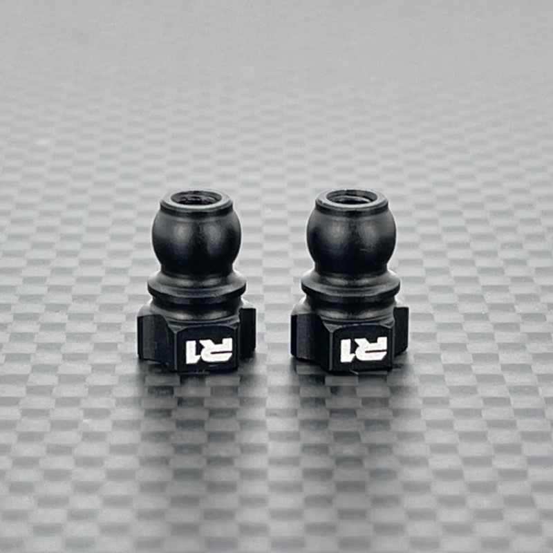 R1 Wurks - Black 7075 T6 aluminium shock stand offs - 8mm - pr (AE B7)