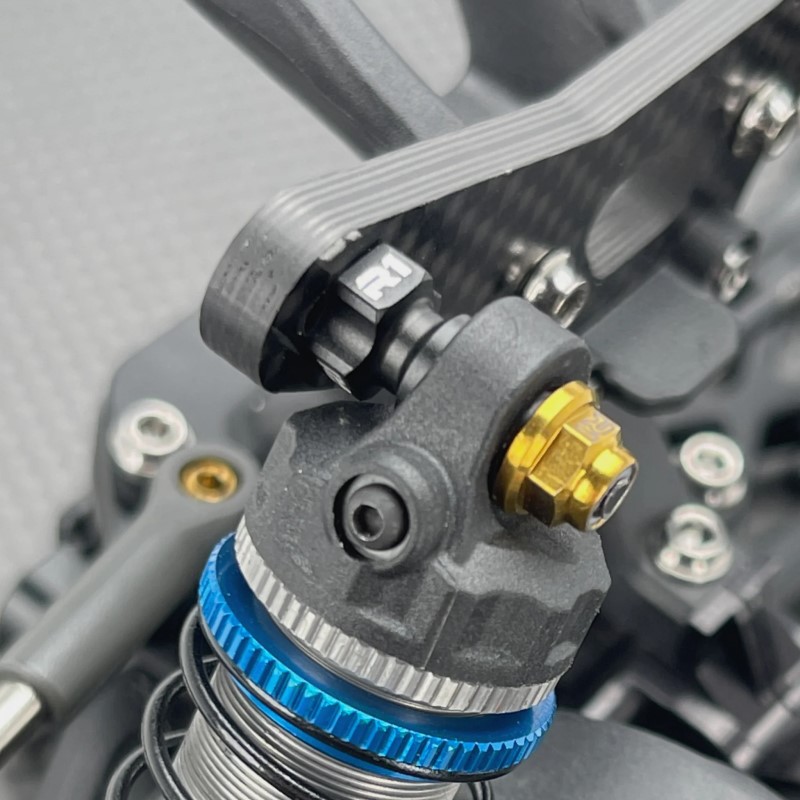 R1 Wurks - Black 7075 T6 aluminium shock stand offs - 8mm - pr (AE B7) - Image 2