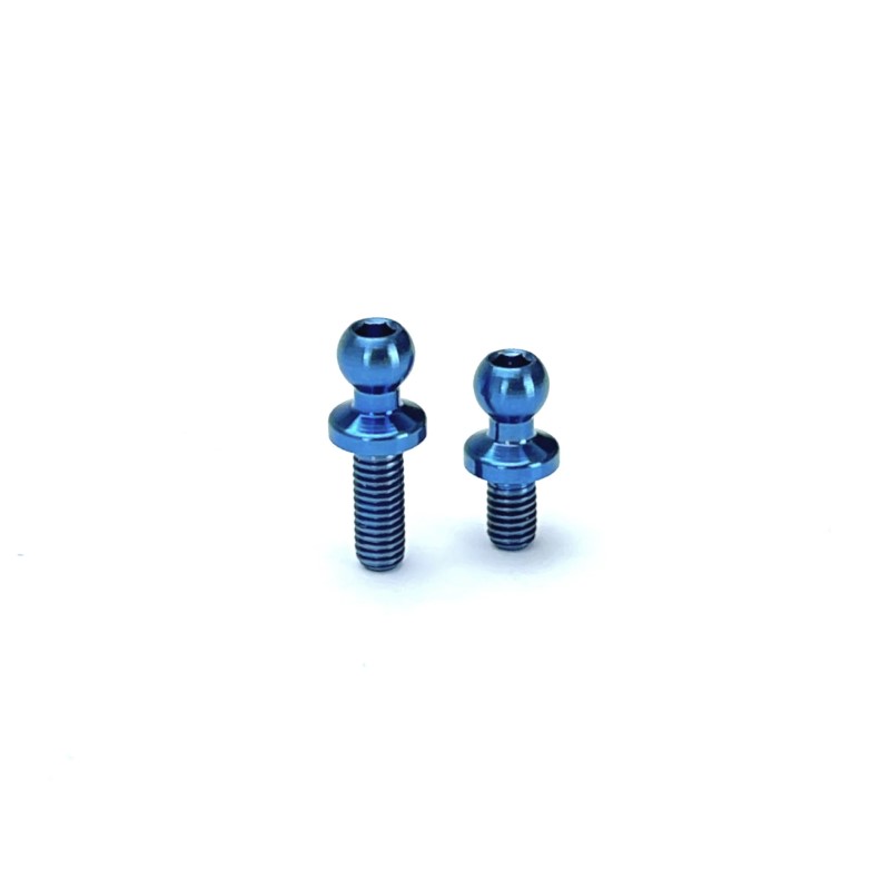 R1 Wurks - Titanium steering link ballstud set - blue anodised - 2 pcs (AE B7)