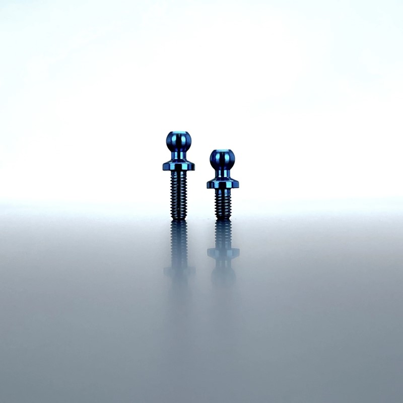 R1 Wurks - Titanium steering link ballstud set - blue anodised - 2 pcs (AE B7) - Image 2