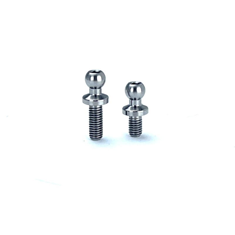 R1 Wurks - Titanium steering link ballstud set - natural titanium - 2 pcs (AE B7)