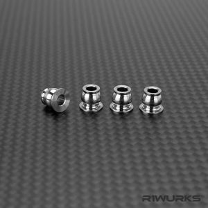 R1 Wurks - Titanium lower shock pivot balls - Natural finish - 4pcs (all AE vehicles)