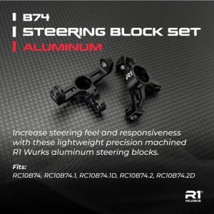 R1 Wurks - Black aluminium steering block set - pr (AE B74.2 or B84)