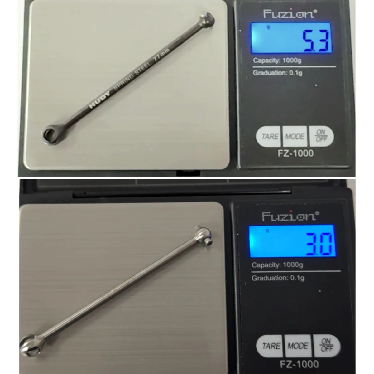 R1 Wurks - Titanium ultra-lightweight 77mm CVA bones - pr (Xray XB2 or XB4) - Image 4