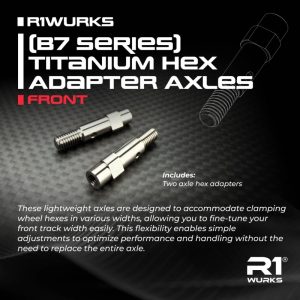 R1 Wurks - Titanium hex adaptor front axles - pr (AE B7 or R1 R1B)