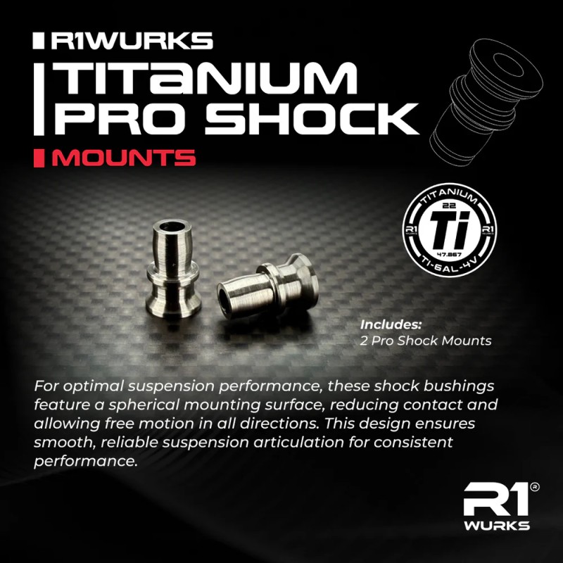 R1 Wurks - Titanium Pro shock mounts - pr (R1 DC1 or DC1.2) - Image 2