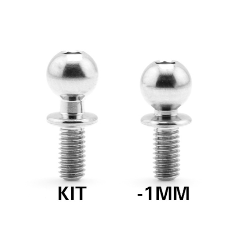Titanium lowered 5.5mm x 6mm ball studs - minus 1mm - 2 pcs (Associated and others) - Image 2