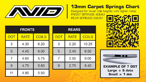 Avid 13mm precision carpet springs - front - pr (9 dot - 4.75lb) - Image 3