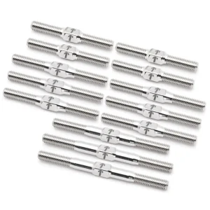 1Up Racing - Pro Duty 3mm titanium turnbuckle set - Raw Titanium (ARC A10MF-26)