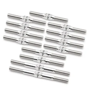 1Up Racing - Pro Duty 3mm titanium turnbuckle set - Raw Titanium (Xray X4'25 or X4F with adjustable upper links)