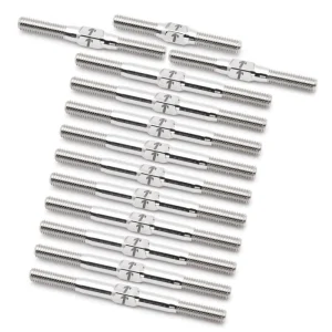 1Up Racing - Pro Duty 3mm titanium turnbuckle set - Raw Titanium (Xray X4'25 or X4F with Hillbilly upper links)