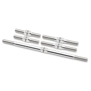 1Up Racing - Pro Duty 3mm titanium turnbuckle set - Raw Titanium (Yokomo MD 2.0)