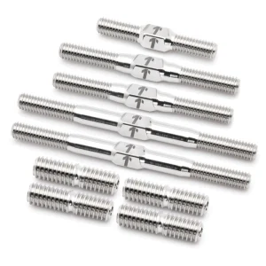 1Up Racing - Pro Duty 3mm titanium turnbuckle set - Raw Titanium (Yokomo MS 1.0)