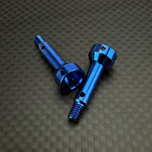 R1 Wurks – Ultra-lightweight blue titanium front CVA axles – pr (AE B74.2 or B84)