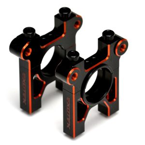 Dual Black and Orange 7075 aluminium HD centre bulkhead set (Hot Bodies E819, D819, E8 or D8)