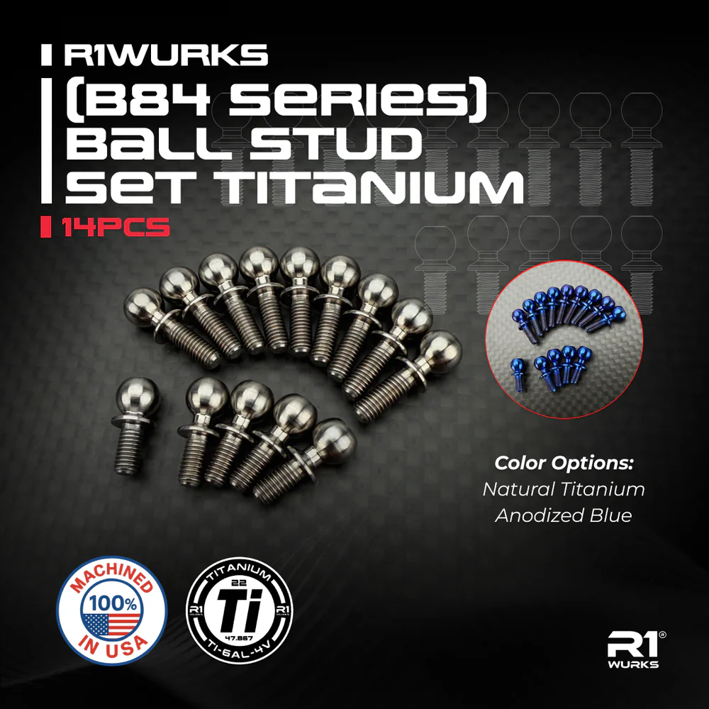 R1 Wurks – Titanium ball stud set – 14 pcs (AE B84) - Image 3
