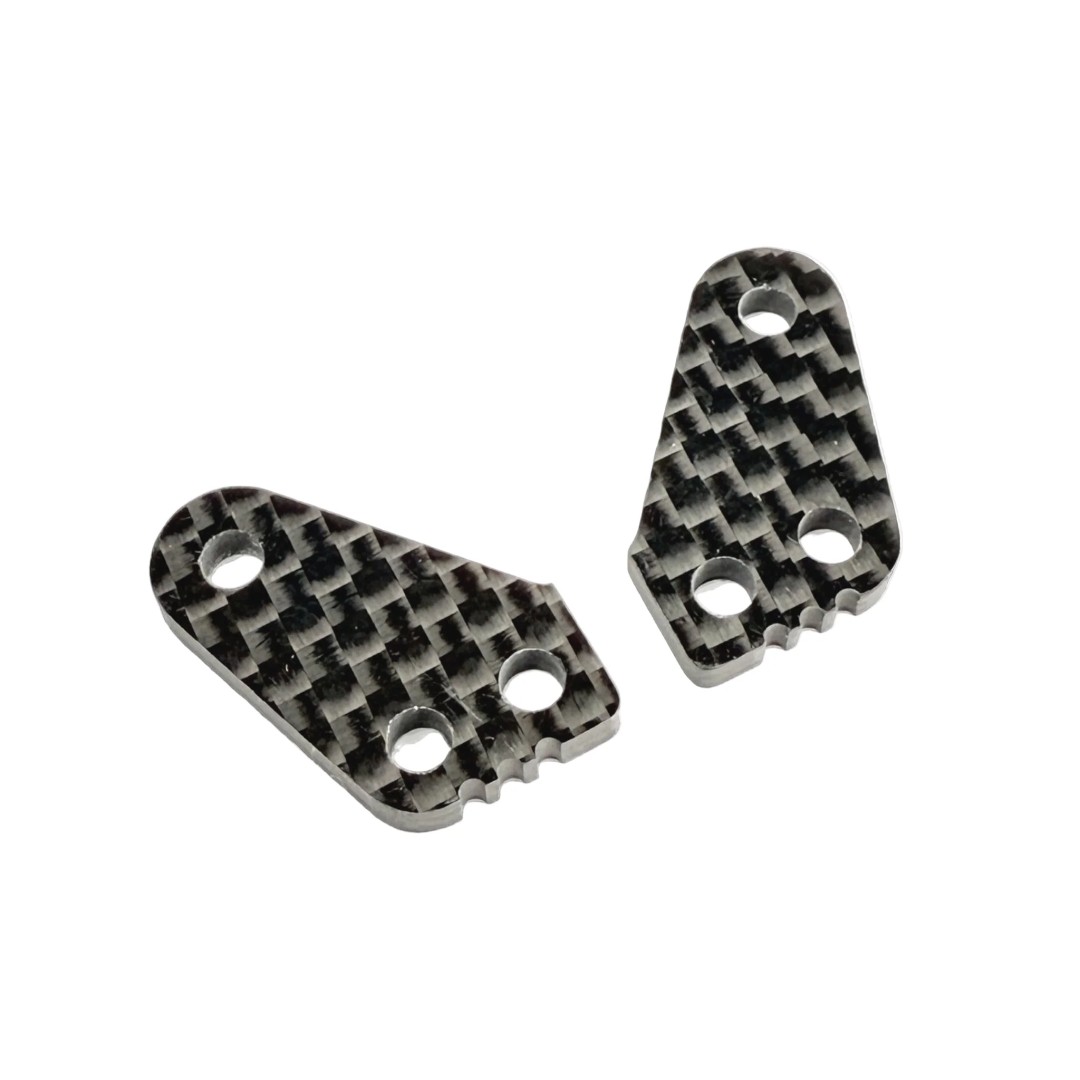 R1 Wurks – Carbon fibre steering ackerman plates – +0mm High Traction (AE B84)