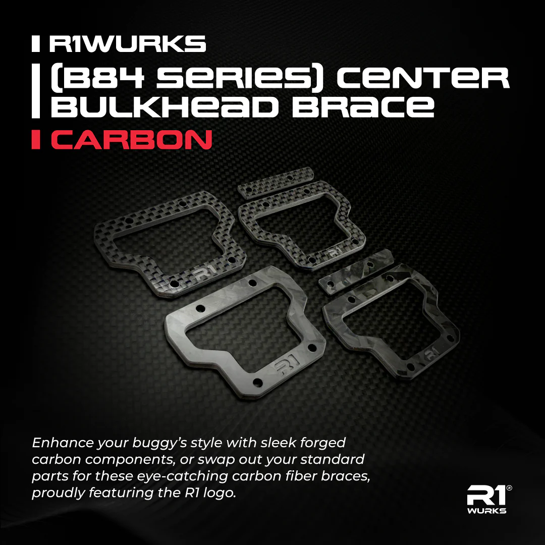 R1 Wurks – Carbon fibre centre bulkhead brace – fits centre diff (AE B84) - Image 4