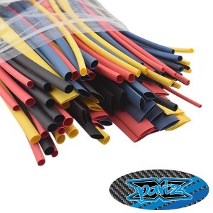 X-Partz – Assorted 100mm heatshrink assortment – 32 pcs (red, black, blue and yellow)