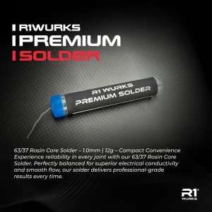 R1 Wurks – Premium resin core solder – 1.0mm (12g tube)