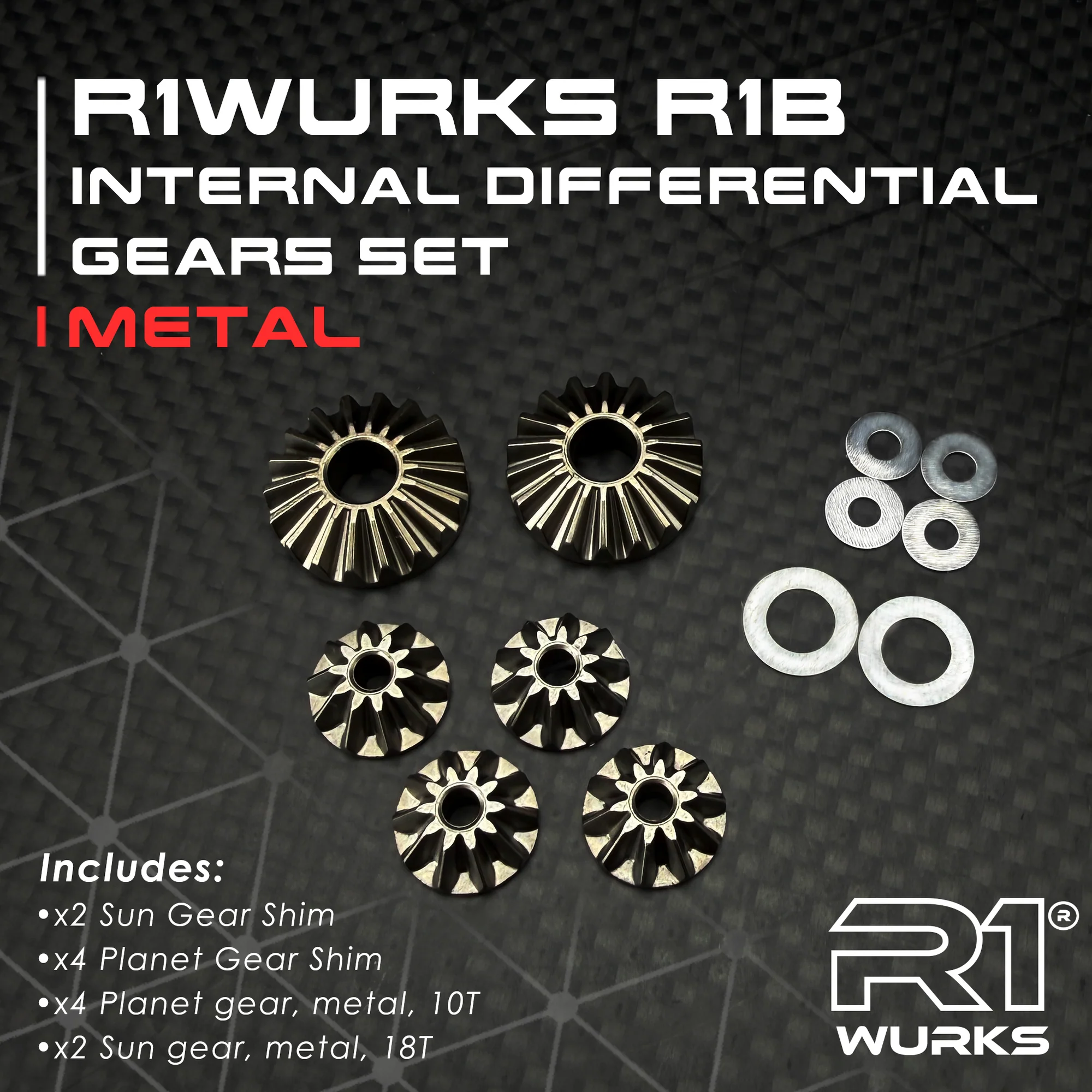 R1 Wurks – Metal internal differential gear set (R1B) - Image 2
