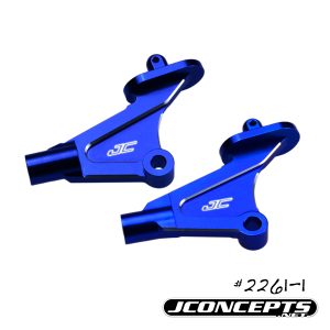 Blue aluminium wing mounts - rear motor (Kyosho Ultima RB6 or RT6)