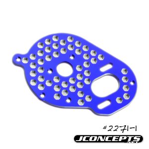 Blue aluminium honeycomb motor plate (TLR 22, 22T or 22SCT)