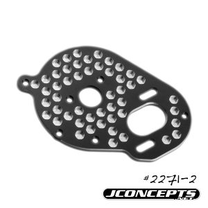 Black aluminium honeycomb motor plate (TLR 22, 22T or 22SCT)