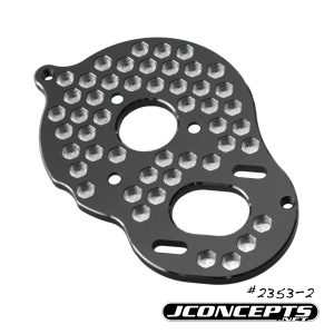 Black aluminium honeycomb motor plate - 4 gear (Associated B5M, T5M or SC5M)