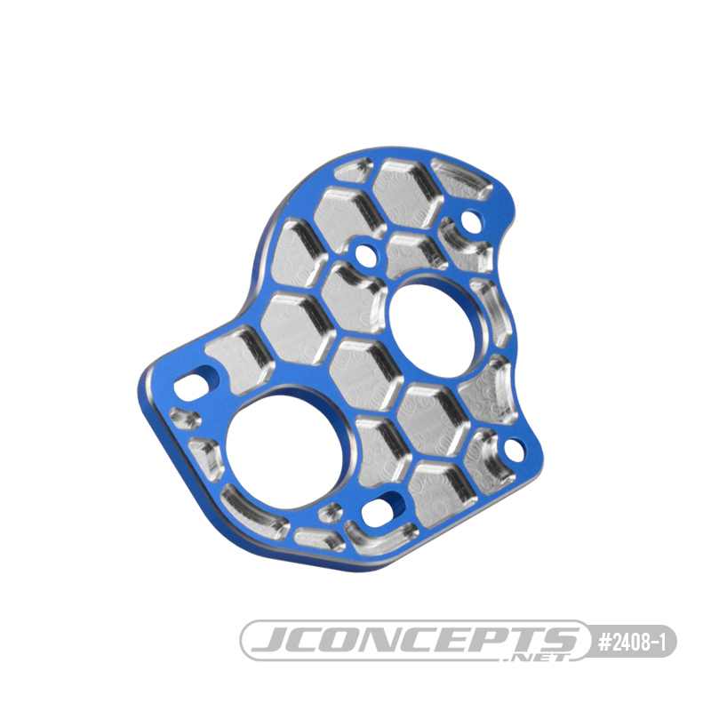 Blue aluminium honeycomb laydown/layback 3 gear motor plate (Associated B6.2, B6.3, T6.2 or SC6.2)
