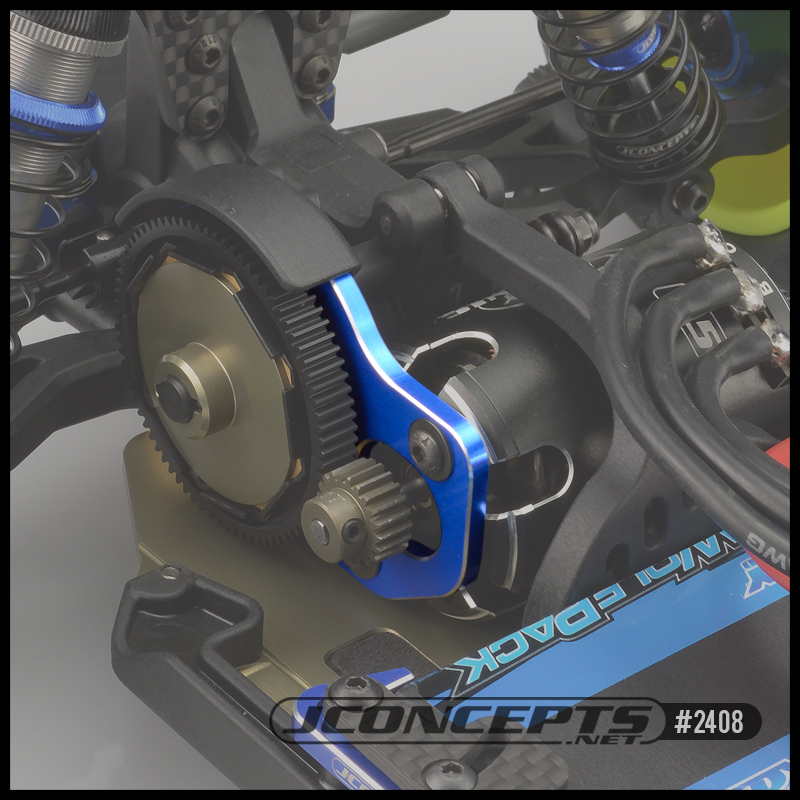 Blue aluminium honeycomb laydown/layback 3 gear motor plate (Associated B6.2, B6.3, T6.2 or SC6.2)