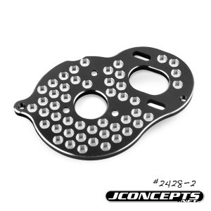 Black aluminium honeycomb motor plate - 3 gear (Associated B5M, T5M or SC5M) (D)