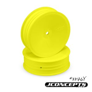 Mono - yellow slim dished 12mm hex front wheels - pack of 4 (AE B5M, Kyosho RB6 etc)