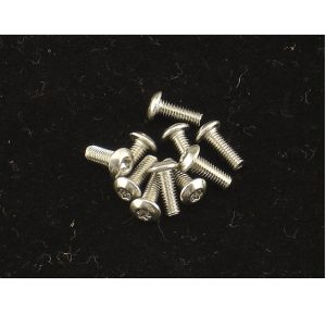 M3 x 4mm stainless steel T8 Torx head button screws (8)