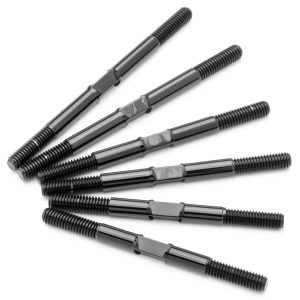 1Up Racing - Pro Duty 3.5mm titanium turnbuckle set - Polished Black (Xray XB4 '23)