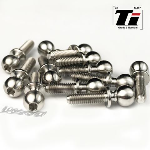 Titanium full ball stud kit - 12 pcs (Associated B6 or B6D)